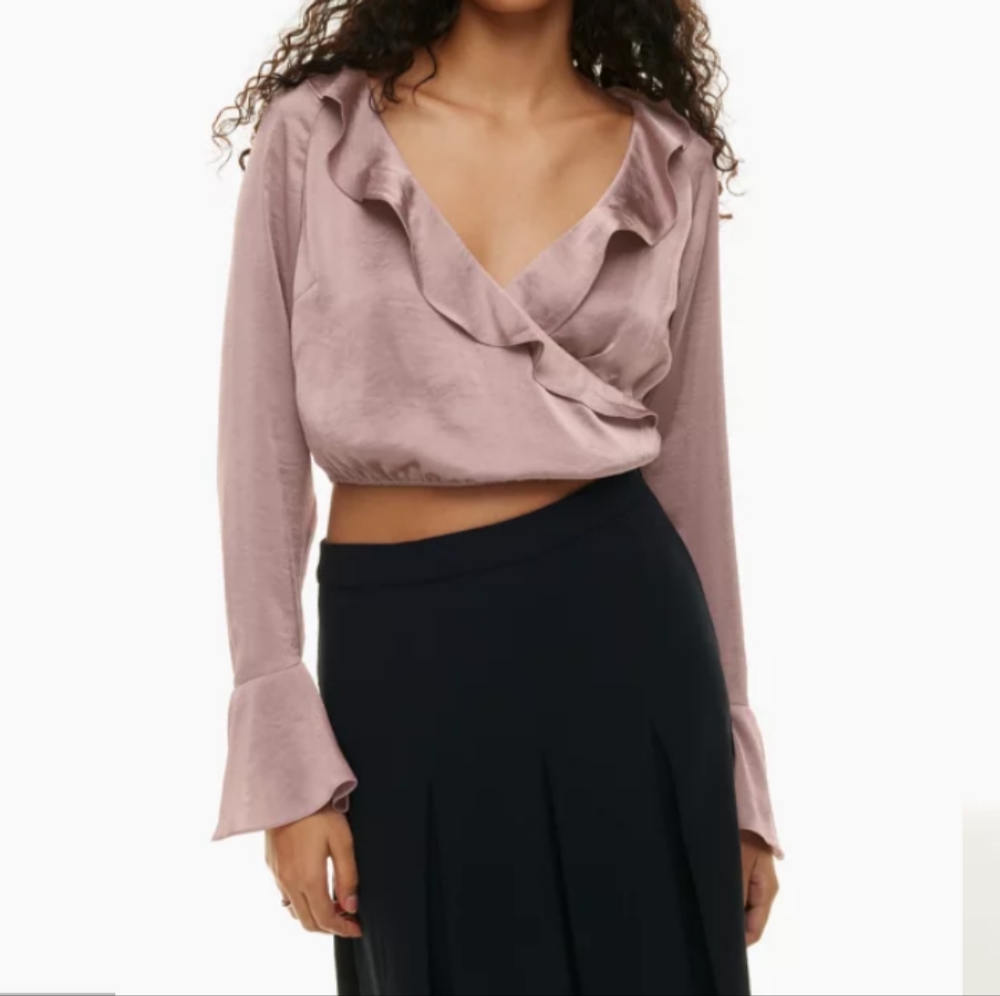 Spartina Satin BlouseSatin V-neck ruffle blouse - Picture 1 of 10